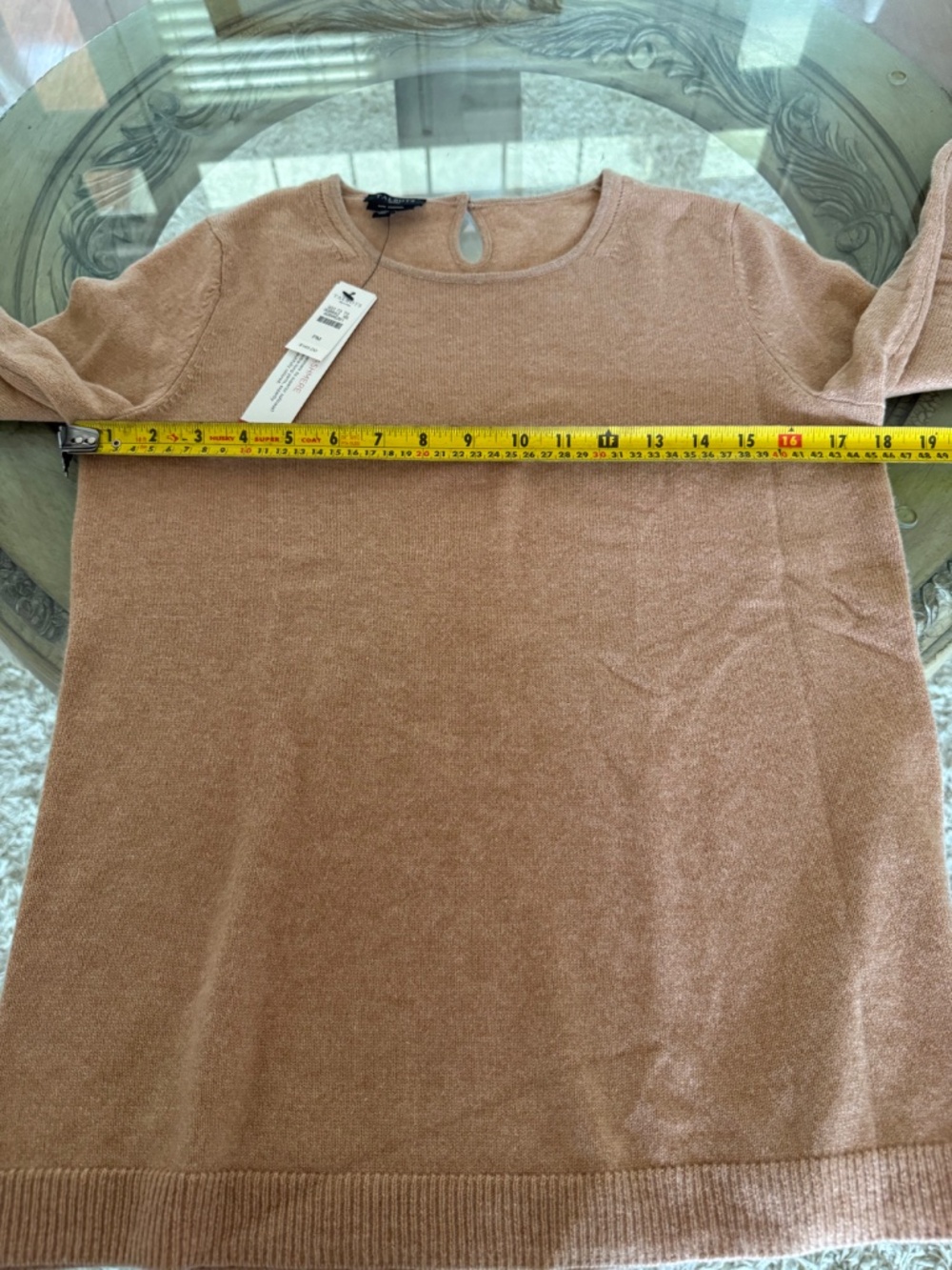 Talbots Pure Cashmere Crew Neck Sweater Tan Women's Medium Petite NWT - Picture 5 of 7